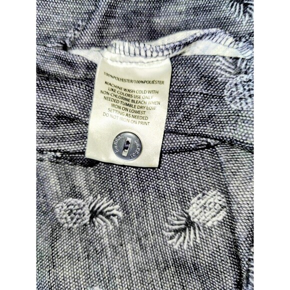 Haggar Mens Polo Shirt XL Grey‎ Blue Pineapple Print Split Hem Short Sleeve - Picture 5 of 6